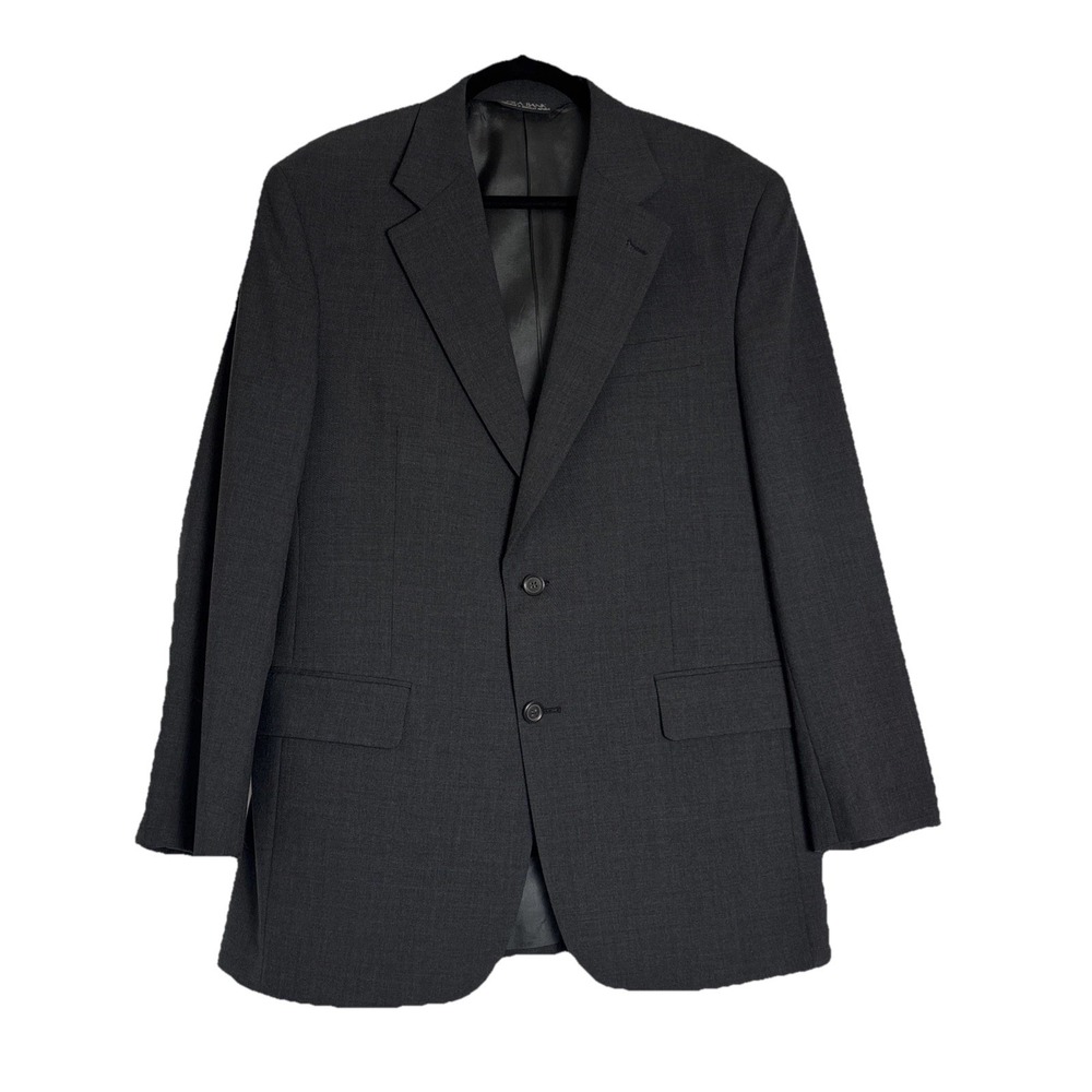 Jos A Bank Business Express Mens 41R Blazer Charcoal Gray 100% Wool Sport Coat
